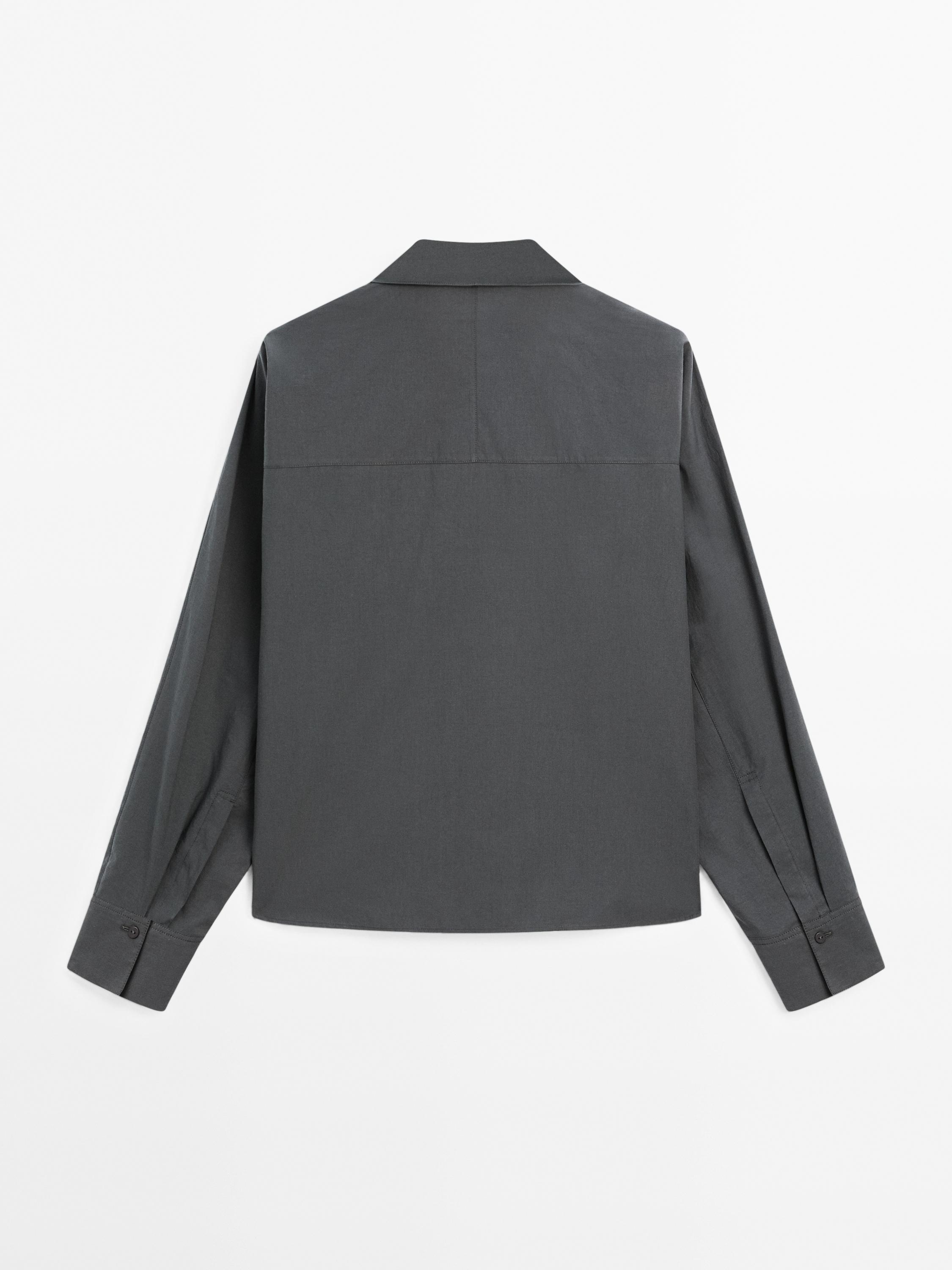 Loose-fitting 100% cotton poplin shirt